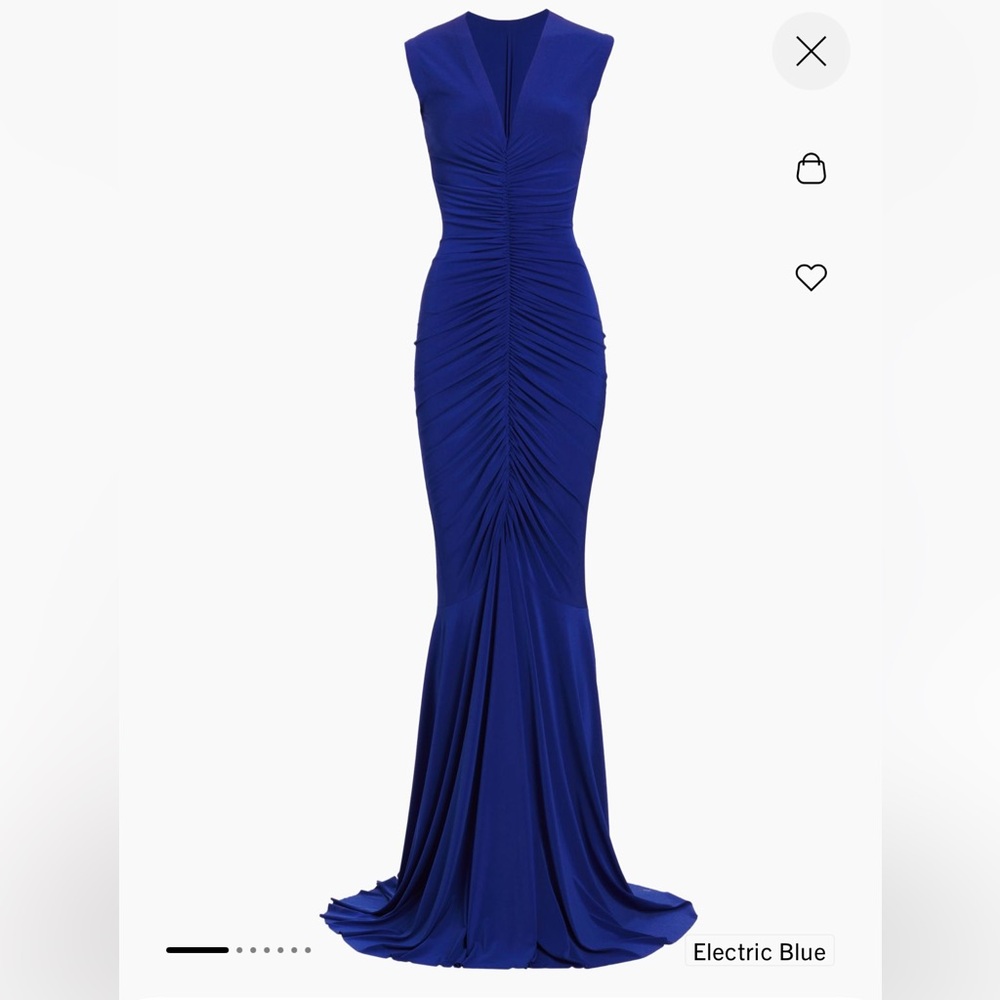 NORMA KAMALI Sleeveless Shirred Fishtail Gown